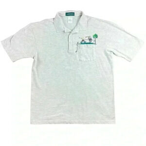 OUTER BANKS Gray/White Men XL Golf Humor Collared Embroidered Polo Button Shirt